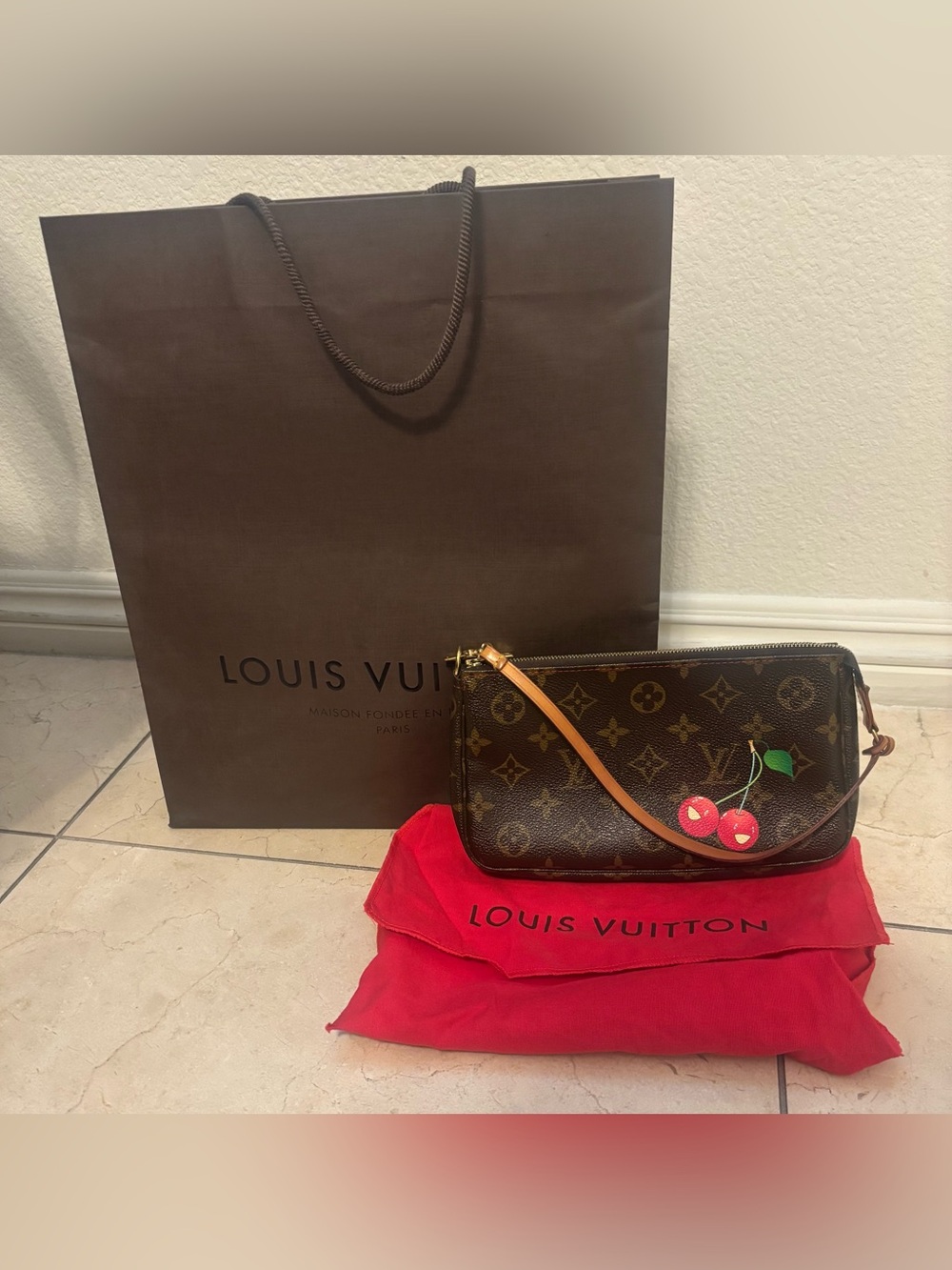 Authentic Louis Vuitton x Takashi Murakami Limited Edition Cerises Monogram